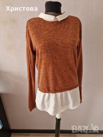 Пуловер/риза две в едно с вълна  Есмара- 14,00лв., снимка 1 - Блузи с дълъг ръкав и пуловери - 43645950