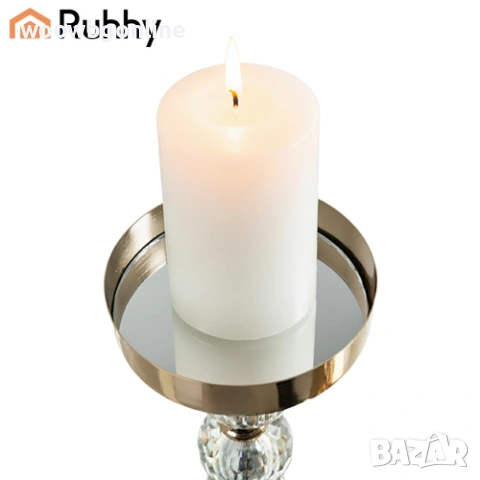 Комплект от 3 стъклени свещника, снимка 5 - Други стоки за дома - 53383618