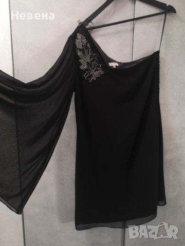 Черна Рокля официална с един ръкав, L, снимка 7 - Рокли - 43088472