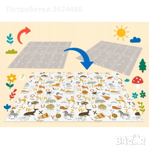 Сгъваема бебешка постелка термоизолираща 4853, снимка 5 - Други - 53307034