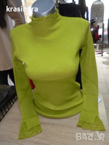 меки блузки с дантелка в осем цвята, снимка 5 - Блузи с дълъг ръкав и пуловери - 38727206
