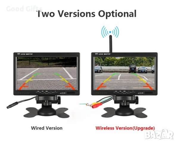 Монитор 7 инча с Безжична система за паркиране за камион + 2 броя безжична камера за задно виждане , снимка 9 - Аксесоари и консумативи - 43670615