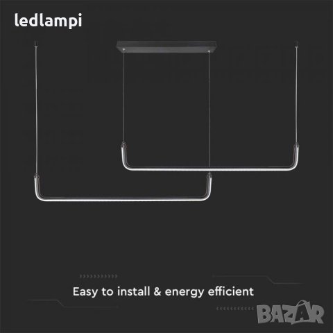 LED Полилей 24W Черен Неутрално Бяла Светлина, снимка 4 - Полилеи - 40660486