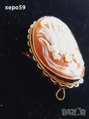 Прекрасен златен викториански медальон(камея)Три грации,злато375., снимка 5 - Колиета, медальони, синджири - 53479234