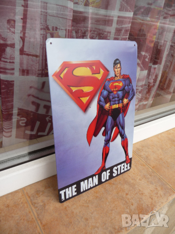Метална табела Superman човек от стомана комикс Супермен екшън, снимка 2 - Декорация за дома - 44867160