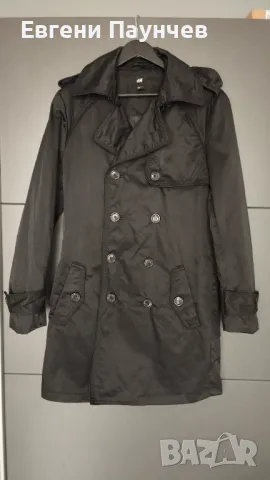 Мъжки Тренчкот шлифер H&M размер М черен цвят 