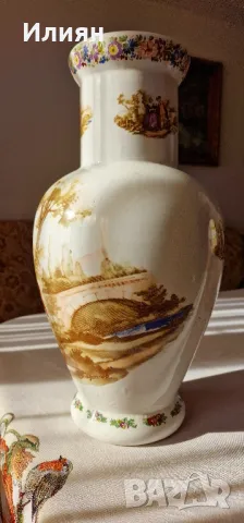 🌹 Прекрасна  голяма ваза с романтична сцена, снимка 2 - Вази - 47949136