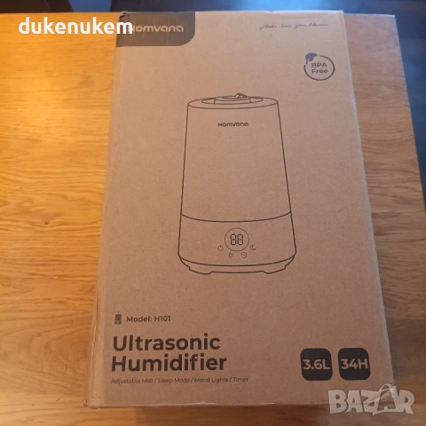 Ултразвуков овлажнител за въздух 3.6 L – тих, с нощна лампа, снимка 12 - Друга електроника - 53083990