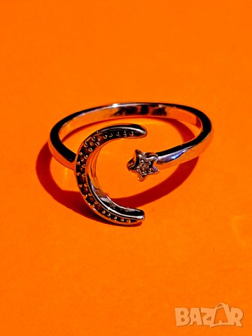 стар красив дамски сребърен пръстен с полумесецът и звездата, турски пръстен, османски пръс, снимка 3 - Пръстени - 36844849