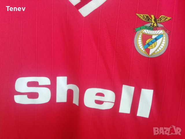 Benfica Shell 1986/1987 футболна тениска фланелка Бенфика ретро L Museu Benfica Cosme Damião, снимка 3 - Тениски - 43442095