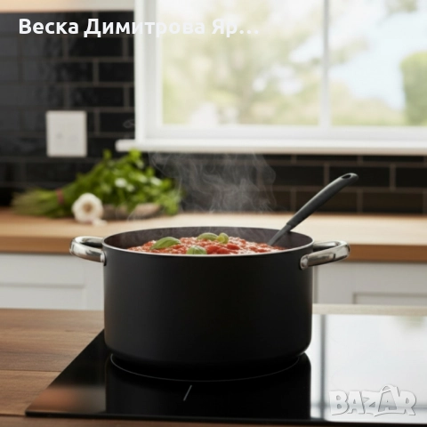 Алуминиева тенджера с мраморно покритие и капак – здравословно готвене без загаряне.