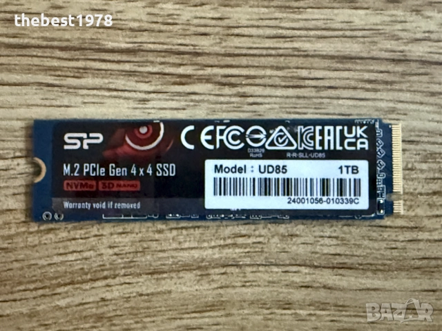 1TB 1000GB SSD NVMe Gen 4x4 SP UD85 100% Здраве
