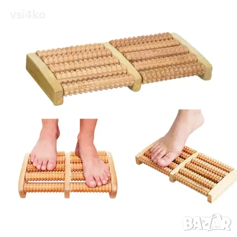 Ролков масажор за крака от дърво