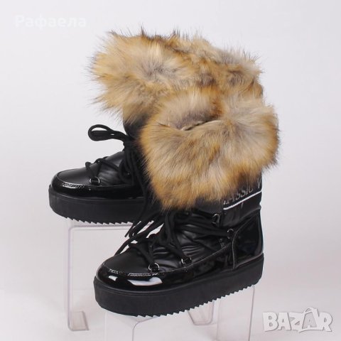 ЧЕРНИ ДАМСКИ АПРЕСКИ С ПУХ, снимка 1