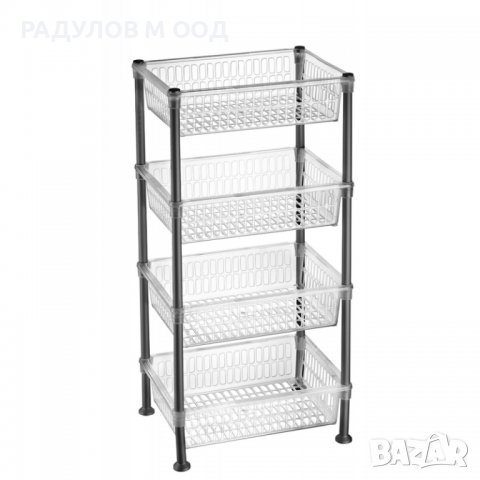 Универсален стелаж на 4 нива, прозрачен