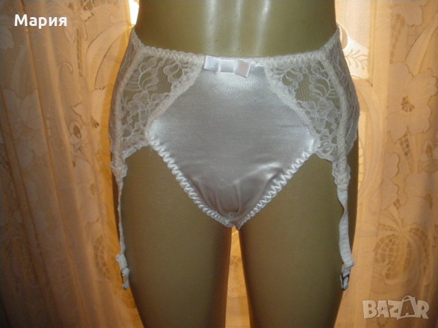 vintage стил-дамски сатенени бикини с жартиери