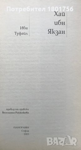 Хай ибн Якзан - Ибн Туфайл, снимка 2 - Художествена литература - 28551074