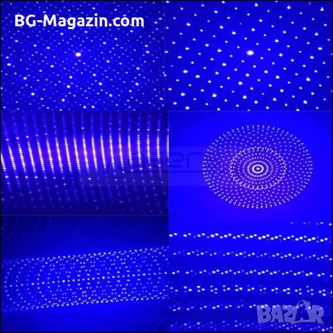 Мощен акумулаторен син лазер 5000mW пойнтер горящ палещ клечка кибрит пука балон батерии 16340, снимка 8 - Друга електроника - 51040617