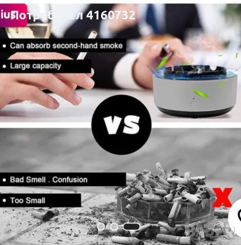 Абсорбиращ дима пепелник, снимка 5 - Други - 49227604