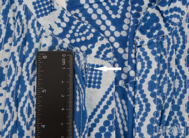 Дамска риза-туника с фигурален принт в синьо, бяло и червено Ble collection - S/M/L, снимка 4 - Ризи - 43097826