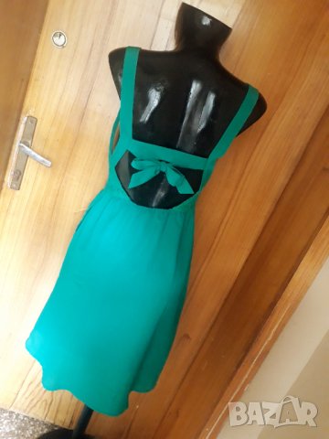 Тюркоазено-зелена лятна рокля с гол гръб С, снимка 3 - Рокли - 33566670