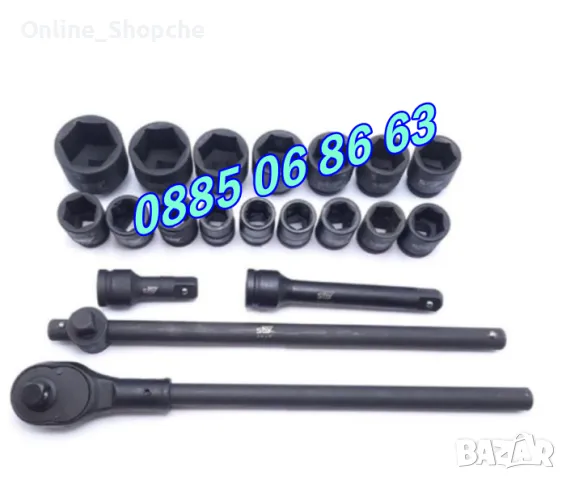 Комплект ударни вложки 3/4 с тресчотка - Гедоре за камиони 21 части, камионско гедоре 3/4’’, снимка 2 - Куфари с инструменти - 50303227