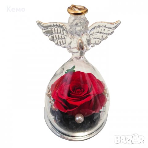 Ангелска стъкленица с вечна роза