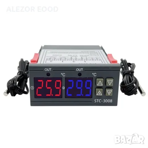 Терморегулатор двоен -55 до +120°C, захр.12VDC , 2 изх. 10А NO, 4257