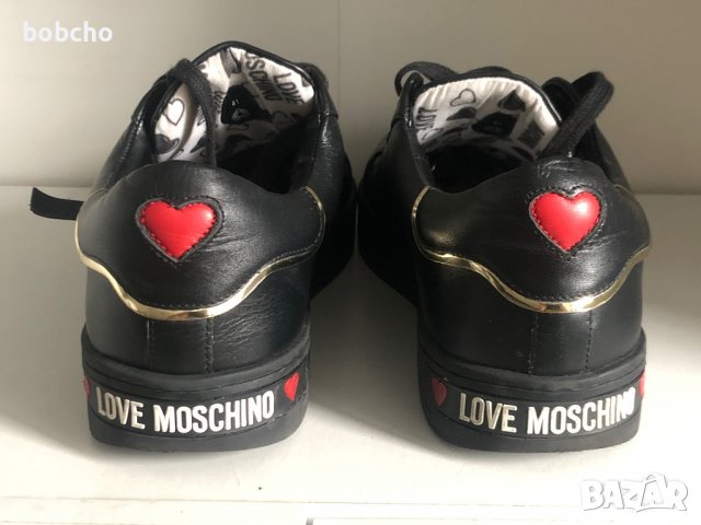 Love Moschino Logo Plaque Embellished Lace-up Sneakers Black Size uk 8 eu 41, снимка 4 - Маратонки - 40032560