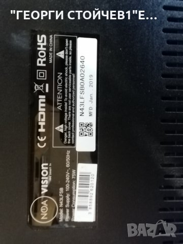 NOA VISION   N43LFSB   СЪС СЧУПЕН ДИСПЛЕЙ, снимка 3 - Части и Платки - 32347224