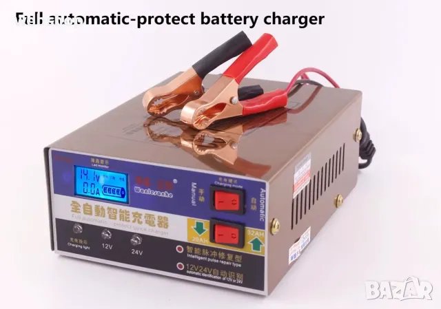 Автоматично зарядно устройство за Акумулатори , зареждане 12-24 V, снимка 5 - Друга електроника - 49581350
