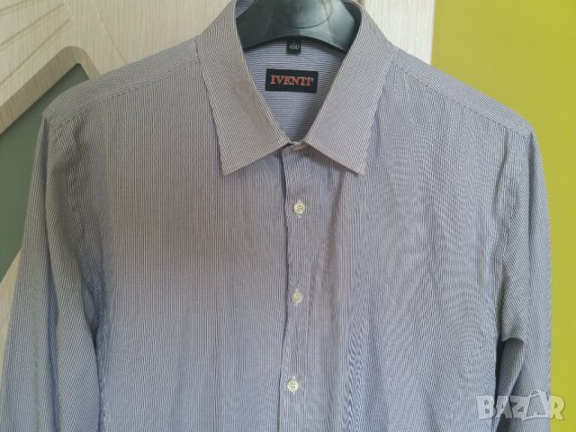 Мъжка риза дълъг ръкав вталена Iventi р-р L 41-42 , снимка 3 - Ризи - 33019571