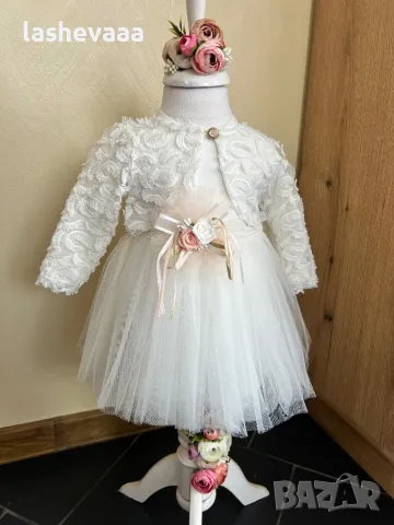 Бебешка официална рокля с болеро, снимка 3 - Бебешки рокли - 47709044