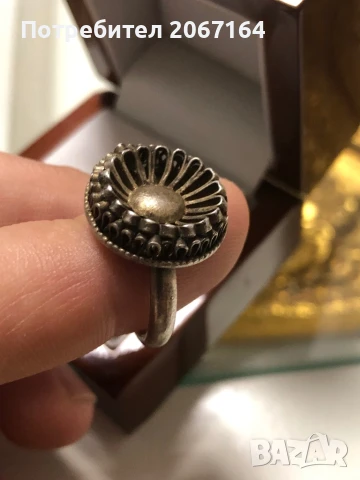 Възрожденски сребърен пръстен, снимка 3 - Пръстени - 50586654