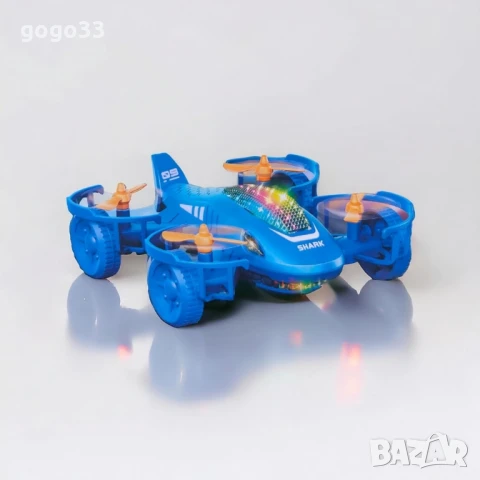 2 в 1 Кола-самолет акула – Забавление със звук и светлини, снимка 5 - Коли, камиони, мотори, писти - 50980165
