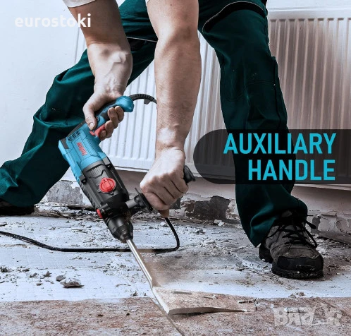 Ударна бормашина ENEACRO 26 HQ SDS-Plus, 1050W, 6 променливи скорости с 4 функции, включени 3 свредл, снимка 7 - Бормашини - 51363608