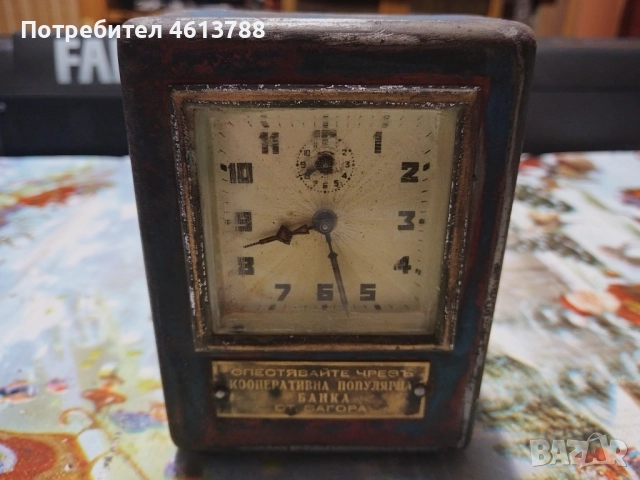 Стар часовник касичка, снимка 2 - Антикварни и старинни предмети - 52353092