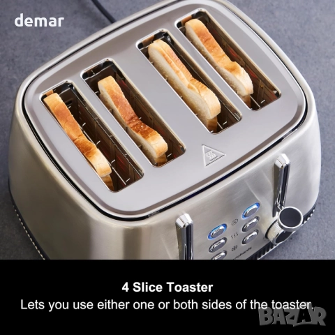 Тостер за 4 филии Morphy Richards Mexborough, 1860W,черна рамка,242901, снимка 3 - Тостери - 51866232