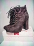 Дамски велурени сиви боти на ток 36 номер, снимка 4