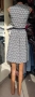 Красива плътна рокля в черно-бели шарки ХС/С размер, снимка 7