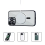 Силиконов кейс bSmart Chrome Magsafe с протектори за камерите, За iPhone 17 Pro Max (6.9), Черен, снимка 3