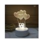 Нощна лампа Mercado Trade, 3D Сърца, "LOVE", USB