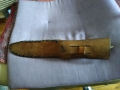 Ловен нож от соца калъф естествена кожа метален гард ръчно правен от майстор с инициали нов , снимка 13