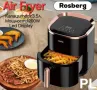 Фритюрник с горещ въздух AirFryer Rosberg R51980Z, 1200W, 3.5 л, 7 програми, Таймер, Черен/златист, снимка 1