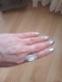 Стар сребърен пръстен 925 с натурален седеф става за всички размери , снимка 3