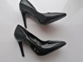 Черни лачени обувки на ток, снимка 5