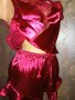 Нова сатенена секси червена лятна пижама S, снимка 1 - Пижами - 40635437