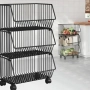 Практичен стелаж на колелца с 3 нива - компактно решение за кухня, антре и детска стая, снимка 7