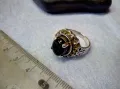 СКЪПОЦЕНЕН СРЕБЪРЕН ПРЪСТЕН СРЕБРО 925 КЛАСИЧЕСКА РЕТРО ОРНАМЕНТИКА с ШЛИФОВАН ЧЕРЕН ОНИКС 41115, снимка 8