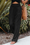 Дамски панталон в черно, с висока талия и широки крачоли, снимка 2